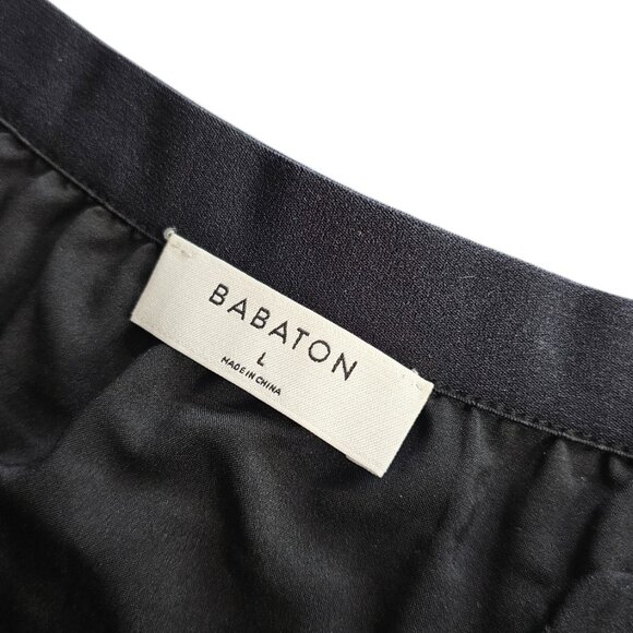 Aritzia Babaton Jude Faux Leather Pleated Accordion Midi Skirt, Black, Large - Picture 5 of 9